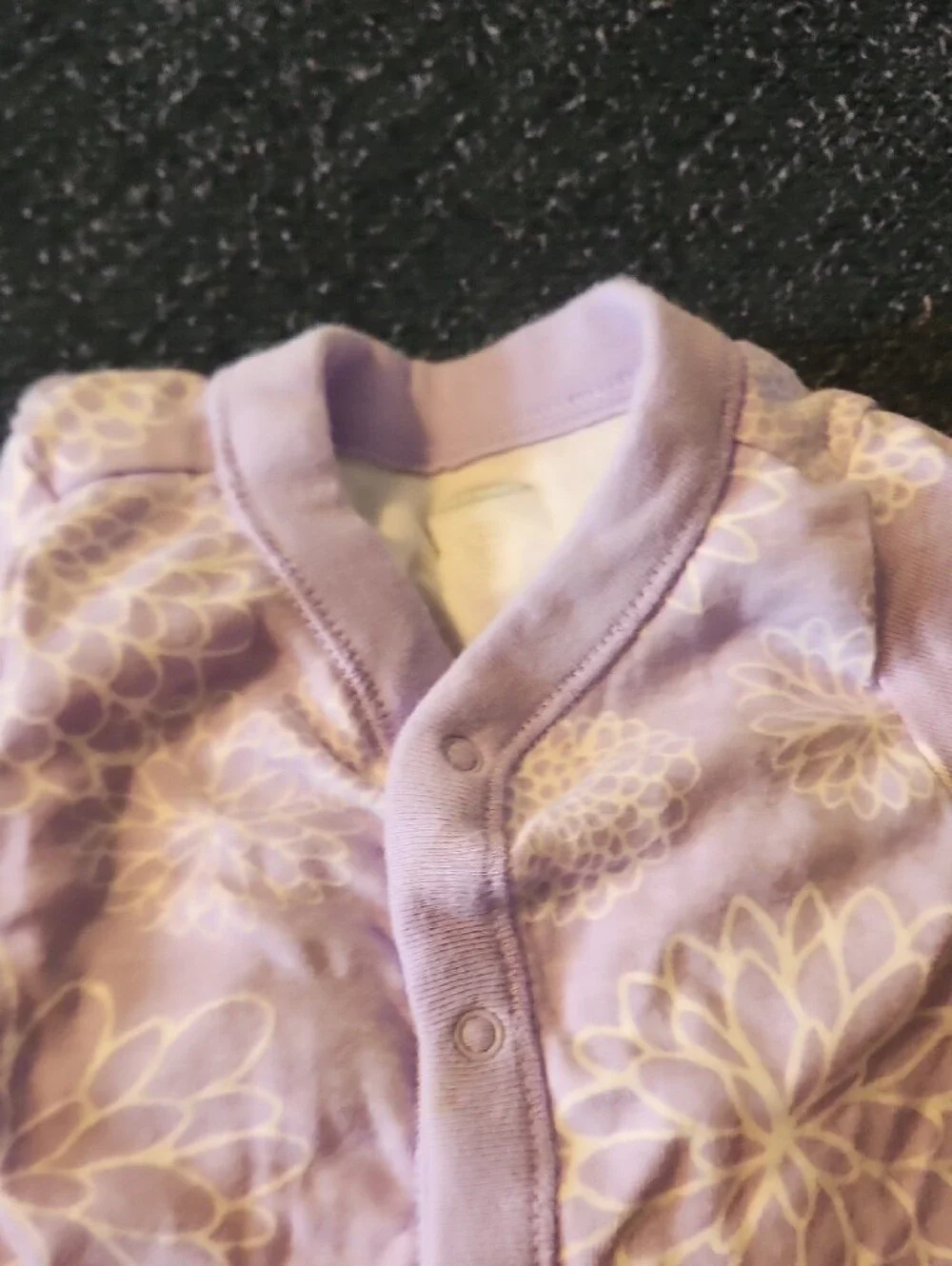 Old Navy Lilac Floral Footed One-Piece With Mits Attached